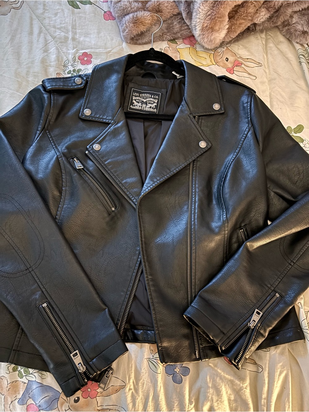 Levi's Black Faux Leather Moto Jacket for Men